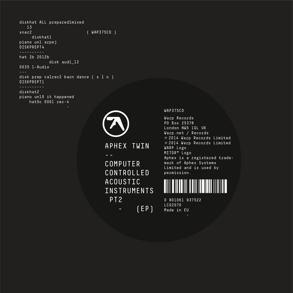 Aphex Twin - Computer Controlled Acoustic Instruments pt 2 EP ((Dance & Electronic))