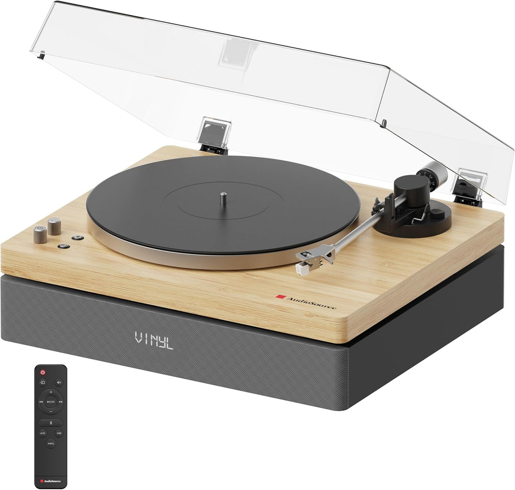 Audiosource - AudioSource Record Player, All-in-one Turntable with 2.1 Channel Built-in Speaker ((Turntables))