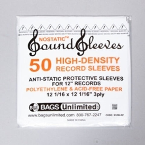 Bags Unlimited - Bags Unlimited S12W-RP - 12 Inch LP Record Inner Sleeve - 50 Pack (White) ((Innersleeves))