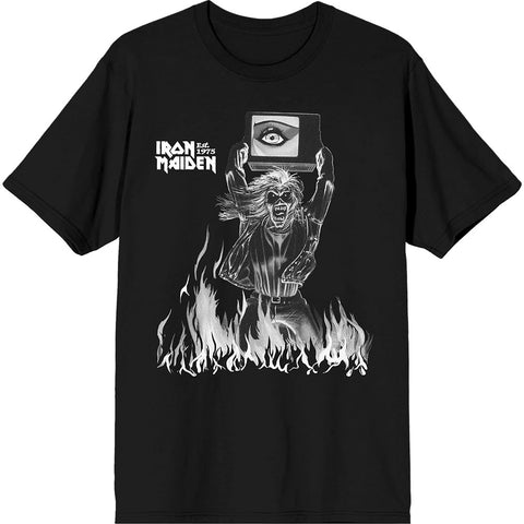Iron Maiden - Est. 1975 Holy Smoke Flames Crop (()) Black