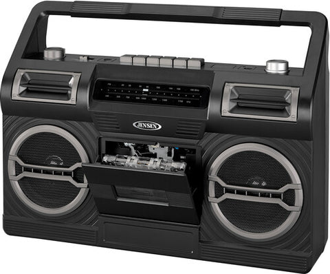 Jensen - Jensen MCR-500 Portable Boombox Cassette Player/Recorder AM/FM Radio (Black) ((Boombox))