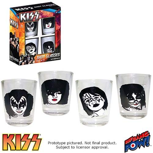 Kiss - KISS CLASSIC 2 OZ. SHOT GLASSES SET OF 4 ((Glassware))