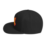 MerchMoment - Ghost Yellow Logo Black Embroidered Snap Back Hat (())