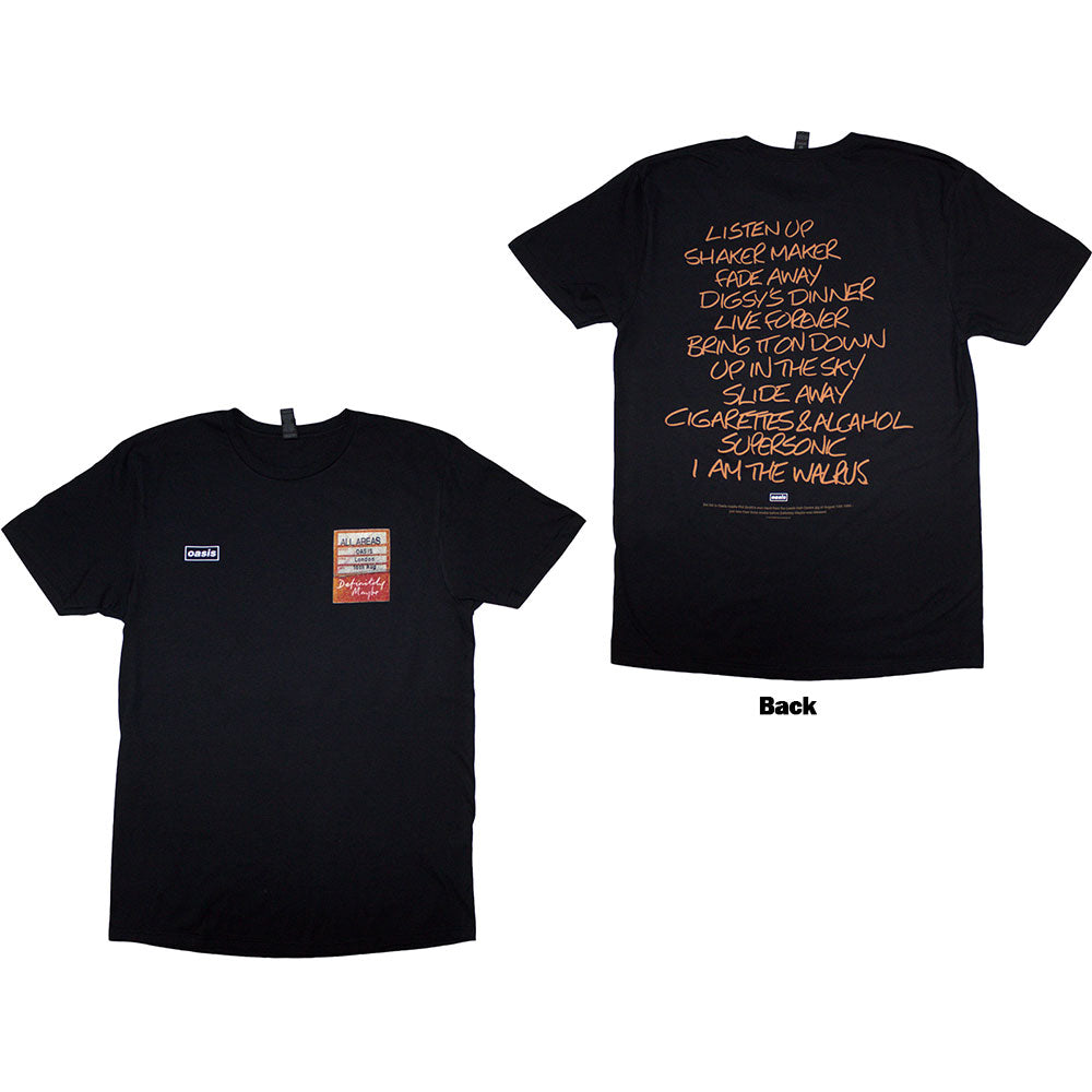 Oasis - Definitely Maybe AAA Setlist (()) Black