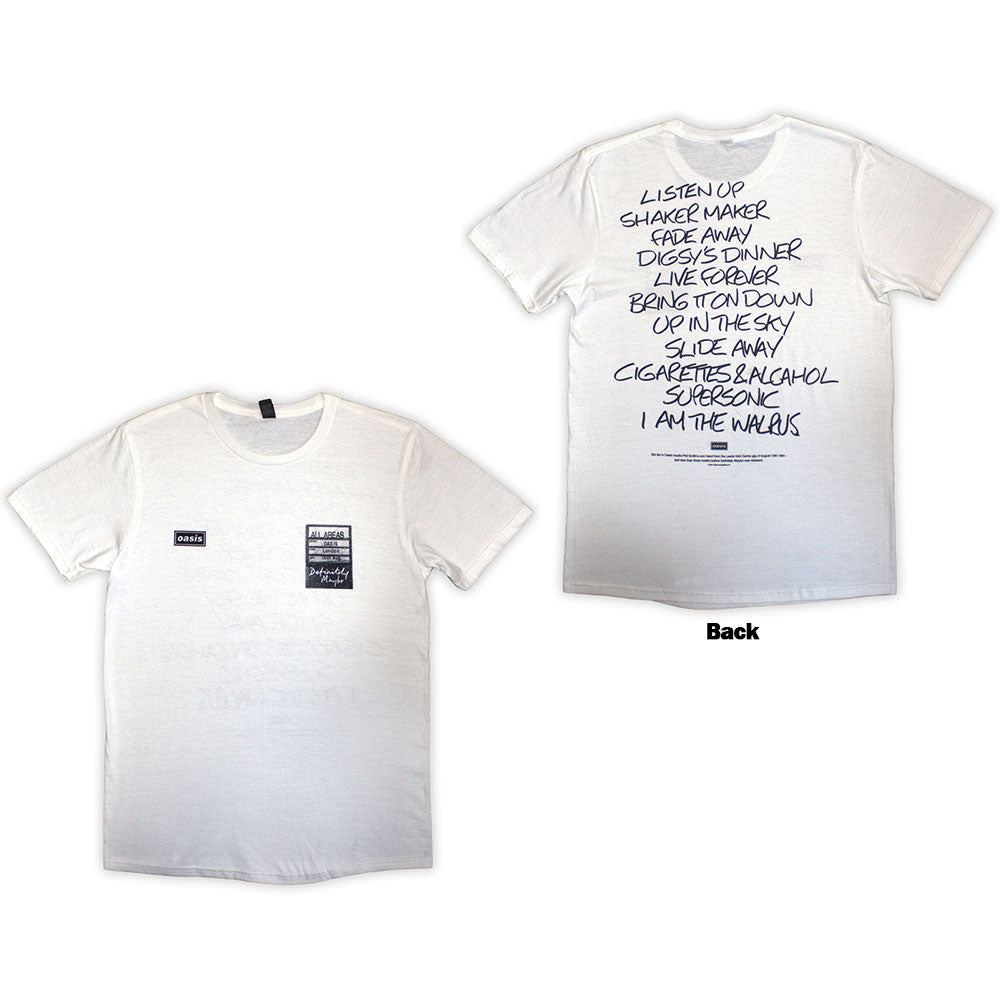 Oasis - Definitely Maybe AAA Setlist (()) White