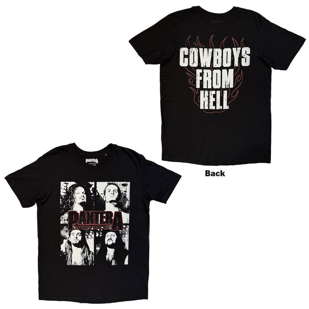 Pantera - Cowboys From Hell Flames Unisex T-Shirt (Black) ((Apparel))
