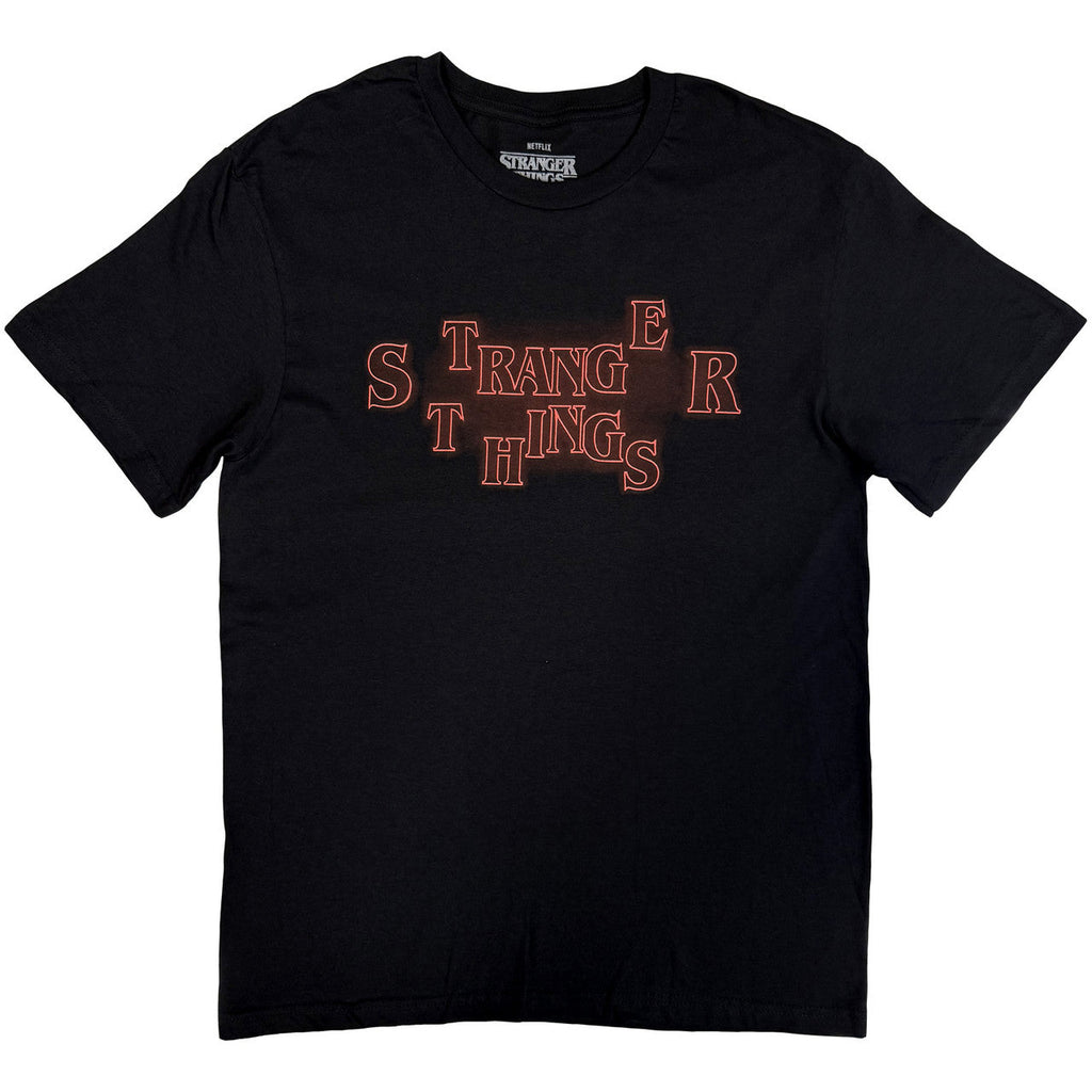 Stranger Things - Neon Logo T-Shirt - (Black) ((Apparel))