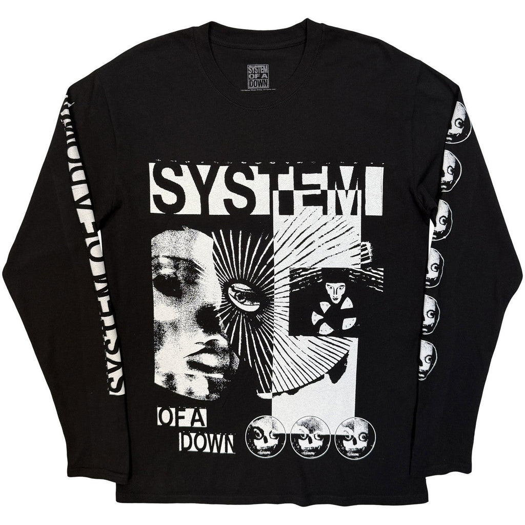 System Of A Down - Hypno Hi-Contrast Unisex Long Sleeve T-Shirt (Black) ((Apparel))