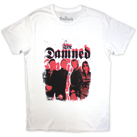 The Damned - Repeat Logo Photo (()) White