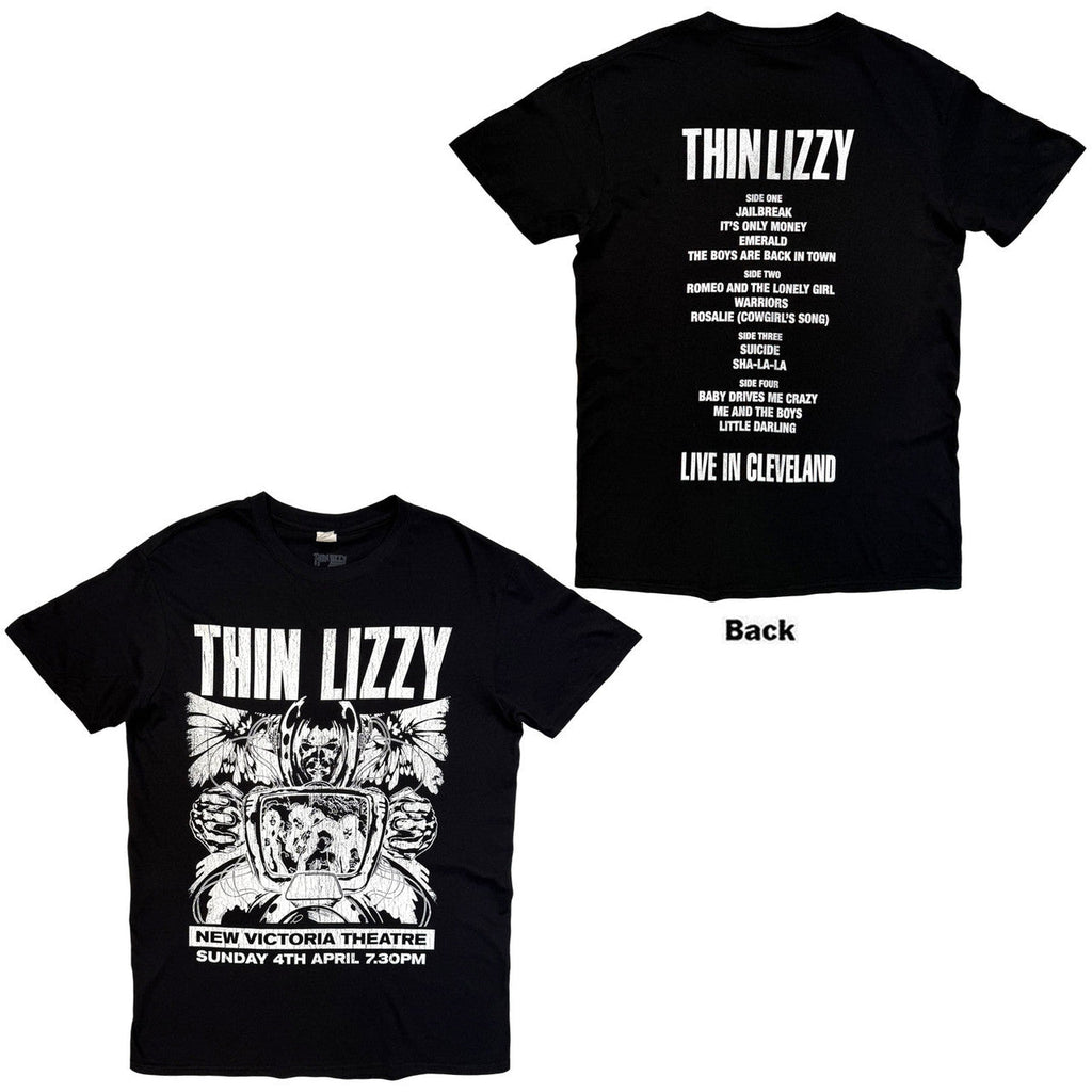 Thin Lizzy - Jailbreak Flyer Cleveland ’76 Unisex T-Shirt (Black) ((Apparel))