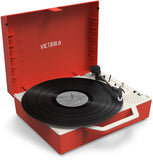 Victrola - Victrola VSC-725SB-POR Re-Spin Sustainable Suitcase Record Player - Red (Large Item, Bluetooth, Red, Built-In Speakers) ((Record Player))