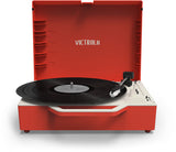 Victrola - Victrola VSC-725SB-POR Re-Spin Sustainable Suitcase Record Player - Red (Large Item, Bluetooth, Red, Built-In Speakers) ((Record Player))