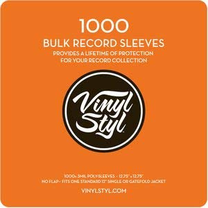 Vinyl Styl - Vinyl Styl - 12.75" X 12.75" 3 Mil Protective Outer Record Sleeve 1000ct Bulk Pack ((Vinyl Accessories))