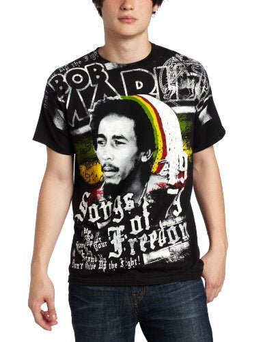 Bob Marley - Zion Rootswear Men'S Bob Marley Short Sleeve Freedom T-Shirt,Black, Small ((Apparel))